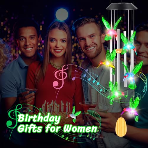 QUNPON-Womens-Gifts-for-Christmas-Birthday-Gifts-for-Women-Mom-Grandma-Gifts-Hummingbird-Wind-Chimes-Solar-Lights-for-Outside-Outdoor-Yard-Home-House-Patio-Garden-Gardening-Decor-Gifts-for-Mom-Sister
