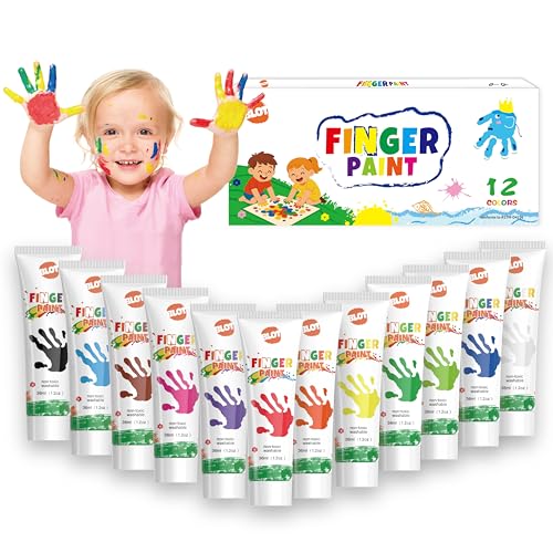 BLOT Finger Paint Set 12 Colors 36ml Non-Toxic for Kids Toddlers