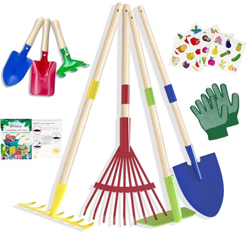 Qtioucp Kids Gardening Tools Outdoor Toys Set Backyard Play Educational STEM Learning Pretend Toys Outdoor Indoor for Toddlers Kids Boys Girls