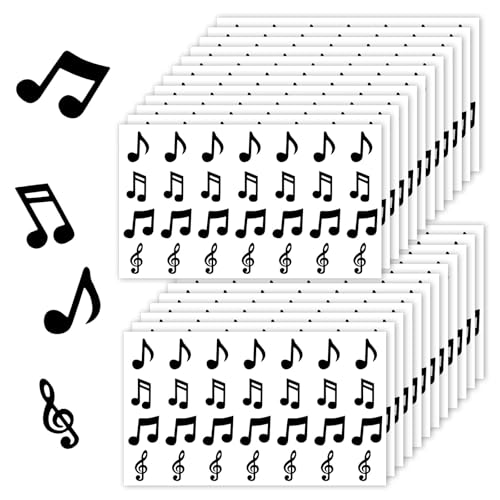 672pcs Autocollants de Notes de Musique, 4 Modèles Notes de Musique Étanches Autocollants Notes Musique Autocollants Décoration Parfaite Enveloppe Carnet Carte...