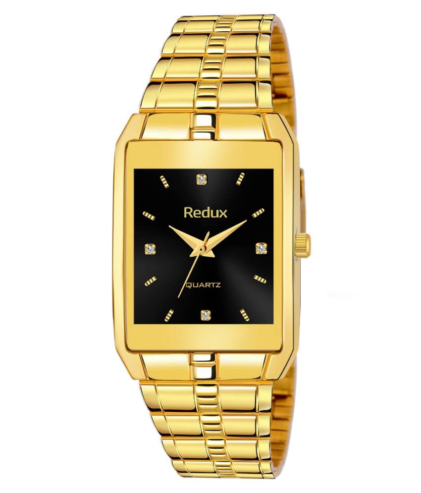 REDUX Stainless Steel Mw-418 Black Dial & Gold Plated Chain Analog Watch For Mens & Womens (B09XKHVXJJ) Amazon Price History, Amazon Price Tracker