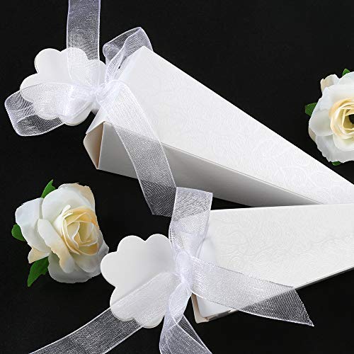 GWHOLE 100 Piezas Conos Arroz Boda Cajas Regalo Blanca para Cucuruchos Pétalos...