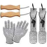 LIUZHUJ 2 Stück Schnitzmesser Kinder ab 6, Ergonomisches Kinderschnitzmesser, Hochwertiges Kindermesser Schnitzset mit Filzhülle, Kindertaschenmesser mit Handschuhen, für Zuhause, Outdoor, Werkraum