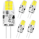 TUGART G4 LED Bulb, JC Type Bi-Pin Bulb, AC/DC 12V 20W Halogen Bulb Replacement, G4 Light Bulb for Landscape Lighting, RV, Under Cabinet Puck, Chandelier Light Daylight White 6000K (5 Pack)