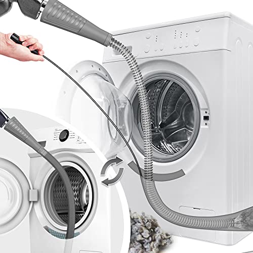 Sealegend 2PCS Dryer Vent Cleaner Kit with Guide Wire Vacuum Hose Attachment Brush Lint Remover Power Washer and Dryer Vent Vacuum Hose Grey