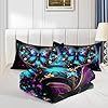 UEVBF Aesthetic Butterfly Bedding Twin Comforter Set,Romantic Love Flower Glitter Printed Comforter Bedding Sets for Kids Teens Girls Room Decor,Blue Butterfly Comforter Sets with 2 Pillowcases. #3