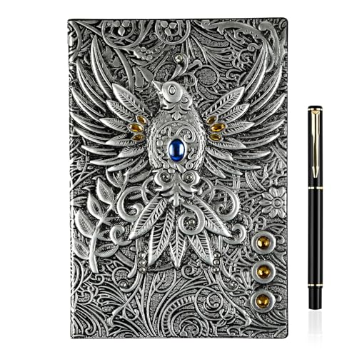 OFFCUP Cuaderno de Piel en Relieve 3D A5, 200 Páginas Libreta