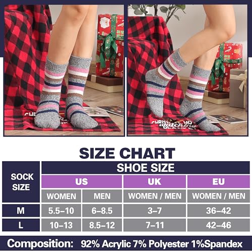 Image of 3 Pairs Thermal Warm Socks for Men & Women Thick Winter Extra Warm Insulated Boot Ski Socks for Cold Weather