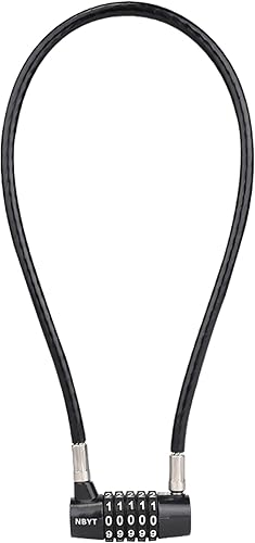 Cerraduras de cable largas de 5 dígitos con candado de combinación, 22 pulgadas de longitud y 516 pulgadas de diámetro, cerraduras de puerta para