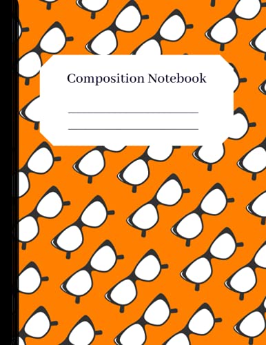 Bright And Orange Summer-Themed Composition Notebook with Sunglasses: Wide Ruled lined notebook 120 pages 8.5 x 11 for kids and adults - fun school essentials image 2
