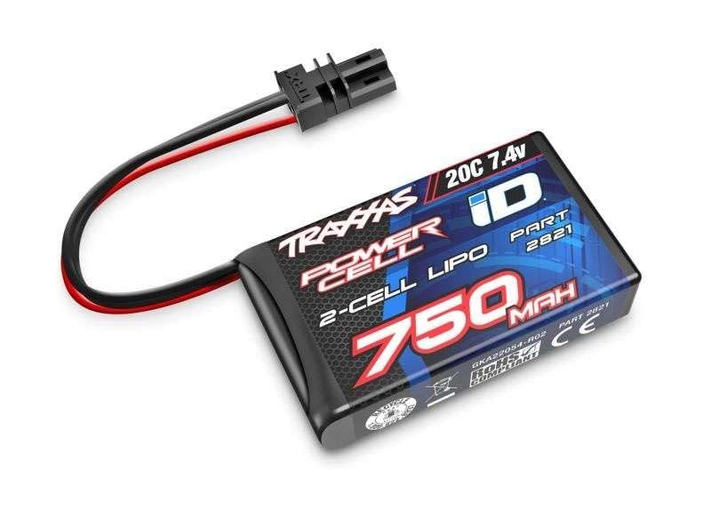 Lipo 7.4V 750mAh 2S 20C - ID - TRX-4M 7.4V 2s 20C TRAXXAS avec connecteur ID (pour 1/18 TRX-4M)