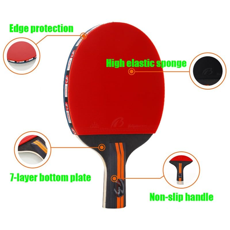 TYGXING Ping Pong Paddle, Short Handle Penhold Table Tennis Racket, Professional Table Tennis Paddle for Beginners