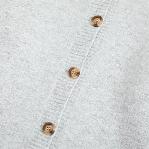 Men's Knitted Cardigan Sweater Winter Loose Crew Neck Long Sleeve Slim Fit Outwear Gray4