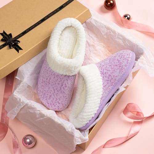 Image of ULTRAIDEAS Women's Indoor Bedroom Slipper with Memory Foam, Gift for Women, Wool-Like House Shoe with Anti-Skid Rubber Sole for Ladies