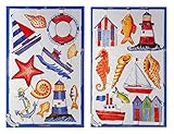 Größe: je ca. 24 x 15 cm Glanzbilder 2 Bögen 5015 5016 Maritim Leuchtturm Rettungsring Schiff Anker Posiebilder Deko Mamelok 4