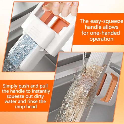 Image of Jig-Tik Mini Foldable Desktop Mop | Self-Squeeze PVA Sponge Head for Wet & Dry Cleaning | Portable Handheld Cleaner for Kitchen, Bathroom, Glass, Windows, Cars & Small Spaces | 2 Gap Brushes