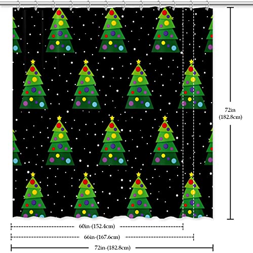 Rideau de douche Sapins de Noël Vert 183 cm imperméable textile de douche - 7