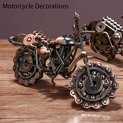 Metal Motorcycle Model,Vintage Motorcycle Decor Sculpture,Harley Iron Motorcycle Sculpture Desk Decor Art Gift Vintage Home Office Decor Gift For Men. (Silver Gray) #TOP3