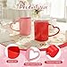 Baderke 12 Pcs Valentine's Day Heart Shaped Mugs with Handles 7.8 oz Reusable Pink Red Love Heart Plastic Drinking Cups for Birthday Wedding Anniversary Party Supplies(Red and Pink)