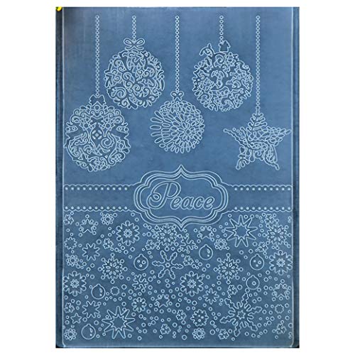 Kwan Crafts Merry Christmas Peace Lighting Ball Star Snowflake Plastic Embossing Folders for Card Making Scrapbooking and Other Paper Crafts, 12.5x17.7cm