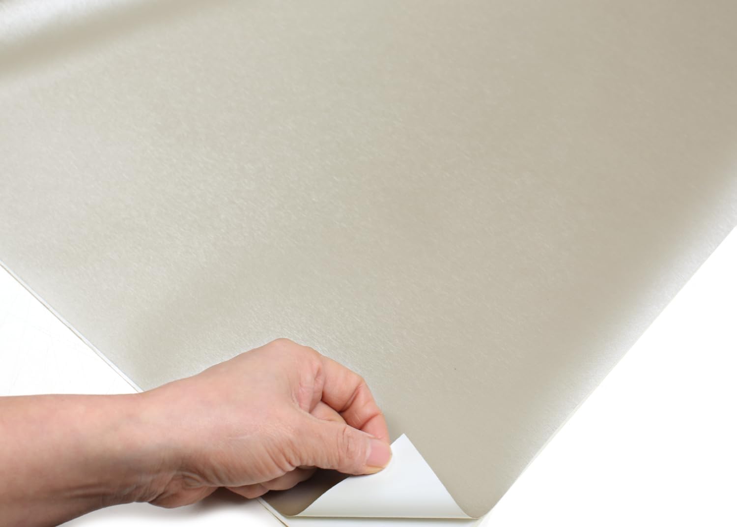 ROSEROSA Peel and Stick Brushed Faux Metal Architectural Film Self-Adhesive Vinyl Film Wallpaper Door Wrap Counter Top Border Mirror Molding Trim ED102