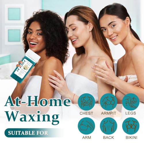Image of Wax Roller Kit Wax Cartridge, Roll On Wax for Hair Removal, Roll on Wax, 4 Chamomile Hair Removal Wax Cartridge and 10 Pack Cleaning Oil Wipes for Women