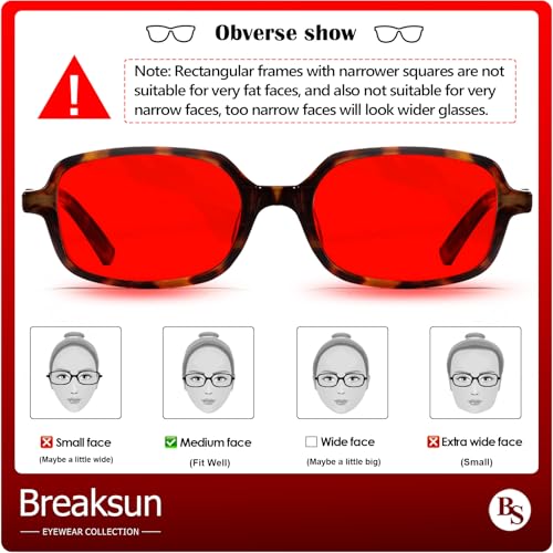 Image of Breaksun Retro Rectangle Glasses for Women Men Small Square Blue Light Blocking Glasses Vintage Eyeglasses