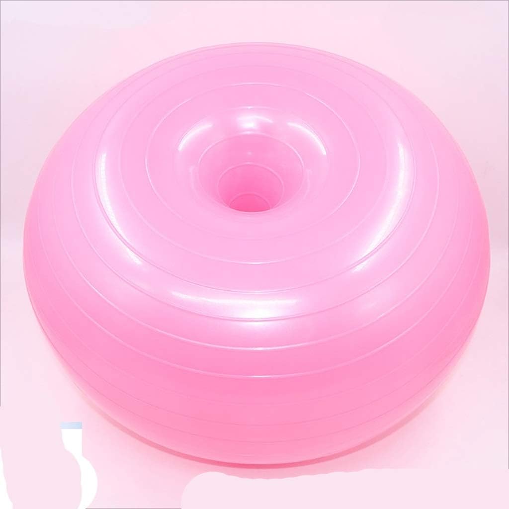 SH-PH Yoga Ball Exercise Donut Yoga Ball Workout Core Training Stability Ball for Yoga Pilates Balance Training with Inflatable Pump, Diameter: 50 Cm / 19.7 Inch (Color : D)