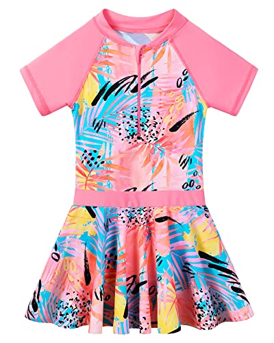 Image of BAOHULU Toddler Girls Swimsuit One Piece Cute Floral Dress Swimwear 3-8 Years