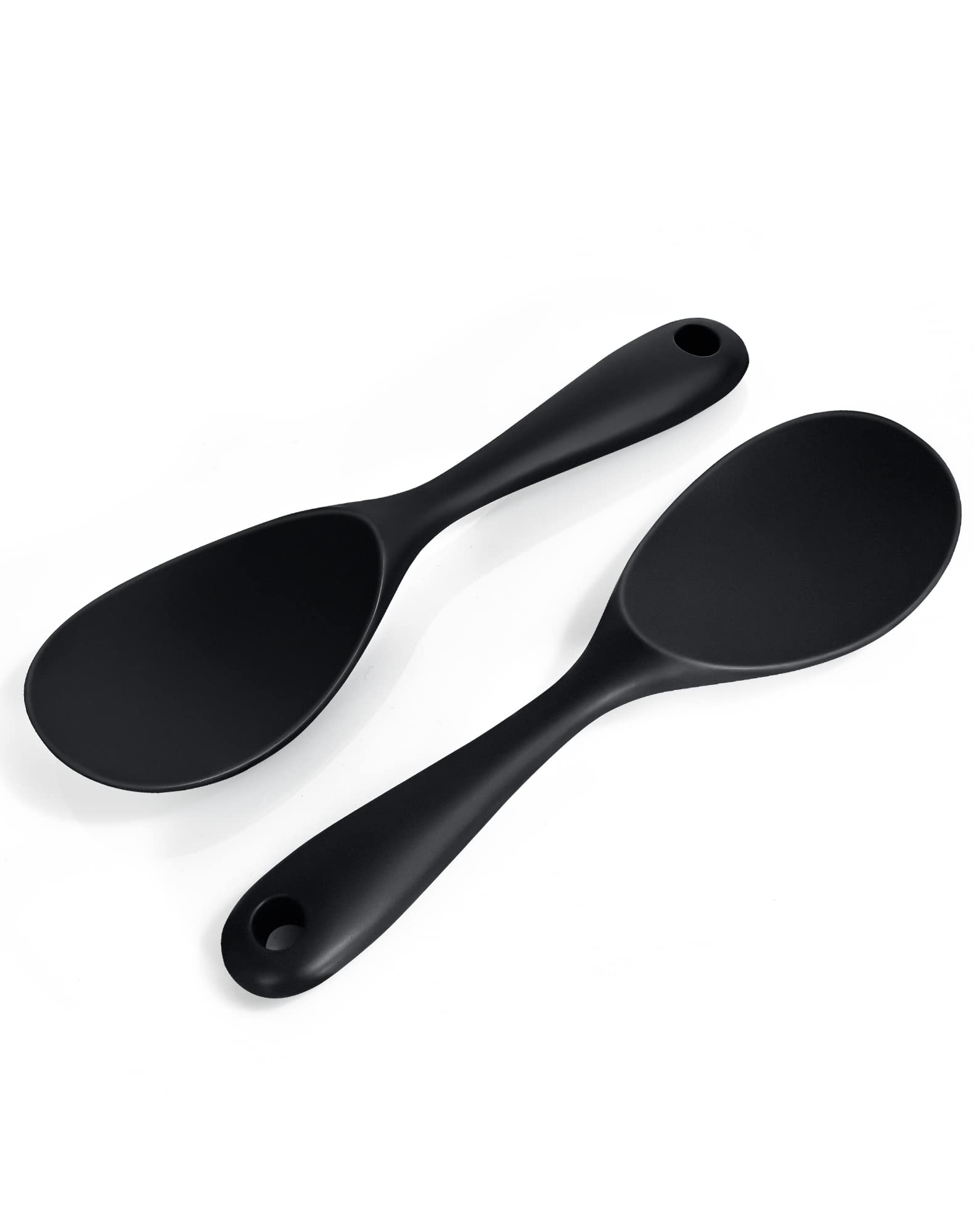Rice Spoon With Wooden Handle Non-Stick Heat Resistant Kitchen Utensil Standing Rice Cooker Spatula Kitchen Tool Nylon Rice Spoon Silicone Solid Spatula