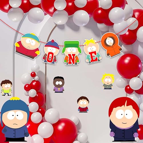 South Park One Banner Decoration Cartoon-Themed Party Garland Featuring Bold Lettering & Fun Character Designs Supplies for 1st Birthday Celebrations Fan Events & Themed Parties