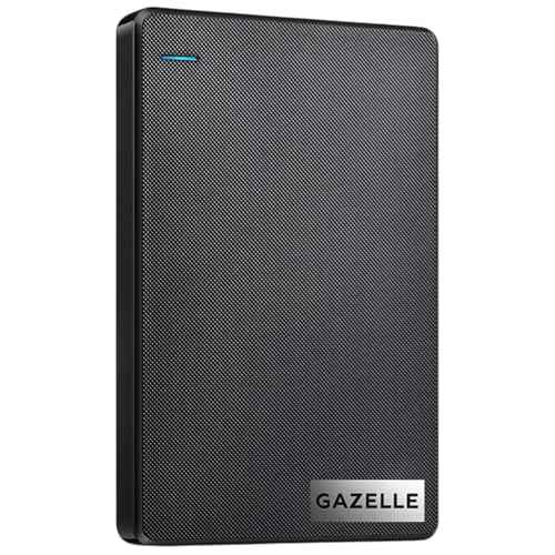 GAZELLE High-Speed 500GB Ultra Slim Portable External Hard Drive -...