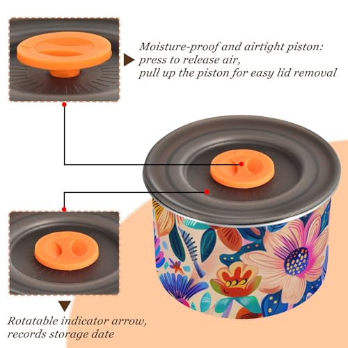 Contenedor para café acero inoxidable con diseño floral miniatura 4