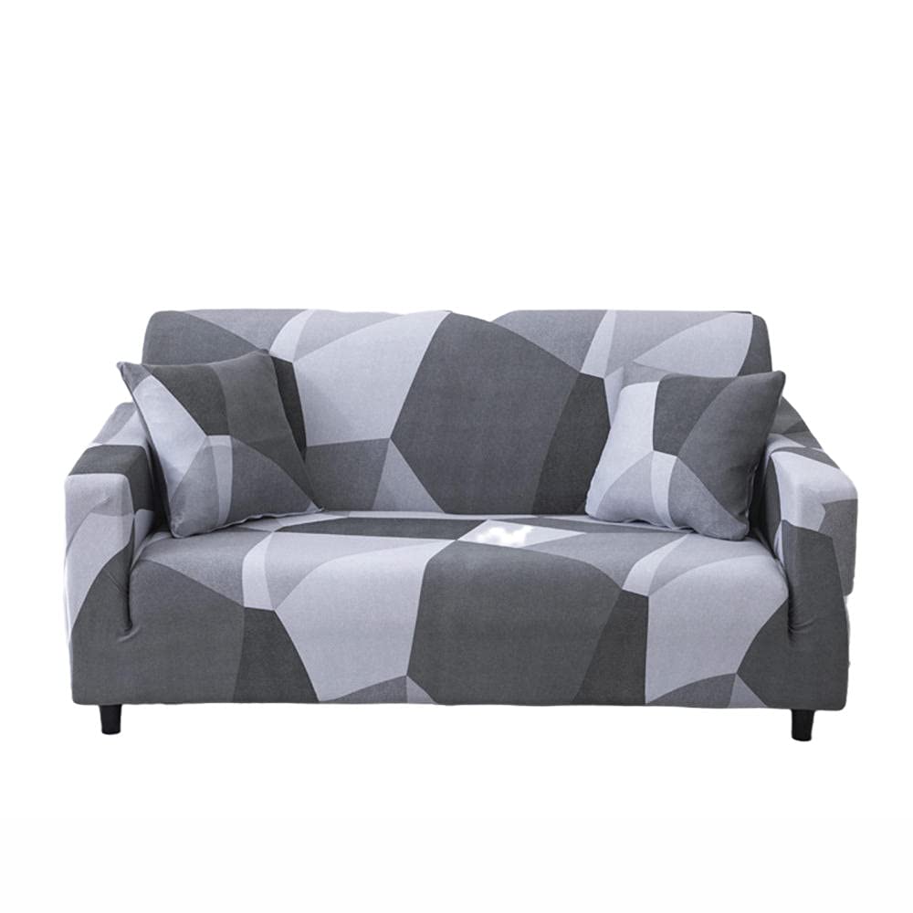 Printed Sofa Cover Stretch Couch Cover Modern Geometric Patterns Sofa Slipcovers Fitted Furniture Protector with Two PillowCases-Geometric_001_2-Seater(145-185cm/57-73inch)
