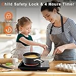Karinear Portable Electric Cooktop, Electric Stove Single Burner Ceramic Cooktop with Touch Control, Child Safety Lock, Timer, Residual Heat Indicator, Overheat Protection, 1800W 110V Infrared Burner - Image 3