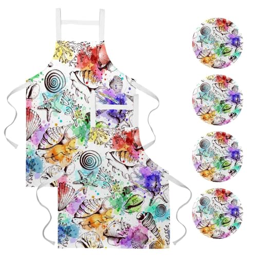 Tablier de cuisine ajusté avec 4 broches anti-glisse pour bistrot