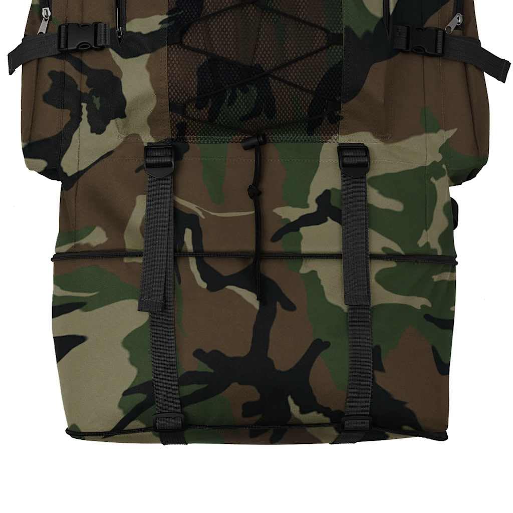 Duży plecak 100 l w stylu wojskowym, wytrzymały plecak turystyczny na przygody na świeżym powietrzu, trekking i kemping, 42 x 21 x 78 cm, kamuflaż, wielokolorowa, L, Rzemieślnik