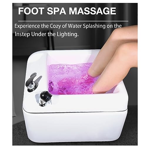 Spa de pies acrílico cuadrado con luz y temperatura ajustable miniatura 3