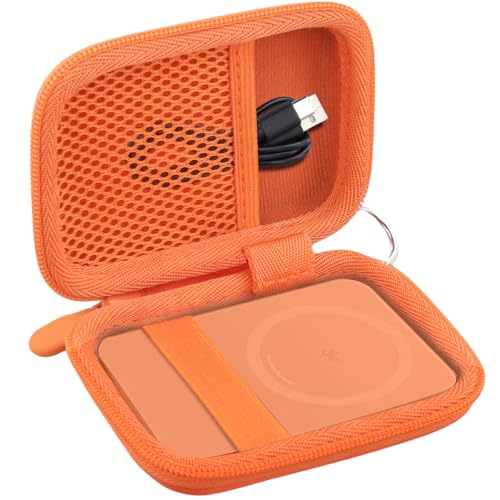 Image of khanka for Anker Nano Magsafe Power Bank Ultra-Slim 5,000Mah & Maggo Power Bank 10K Case,Compatible with Anker A1667 /A1665 /A1664 Slim Magnetic Charger, Protective Carrying Case Only (Orange)