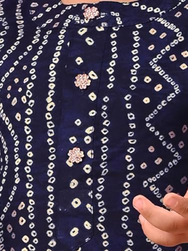 Image of Vastramay Boys' Bandhani Kurta and Patiala Set - Traditional Cotton Ethnic Wear for Infants, Perfect for Weddings and Festive Occasions