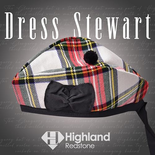 Image of Glengarry Cap-Traditional Scottish Hat, Acrylic Wool Tartan Glengarry hat, Kilts /Bagpipes Accessories