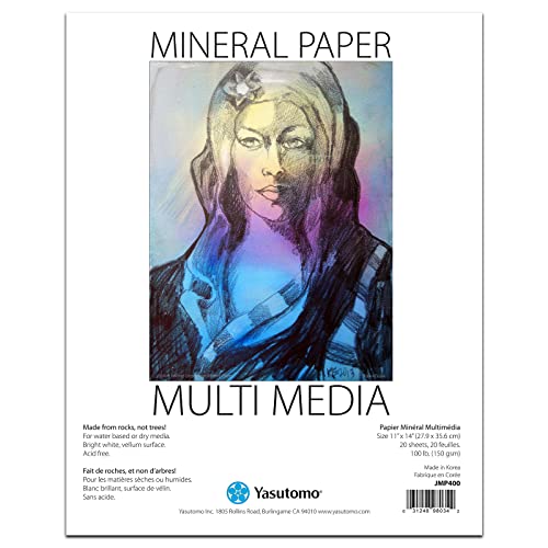 Yasutomo Mineral Paper Multi-Media Artists Pad, 11 x 14 inches, 20 Sheets (JMP400)