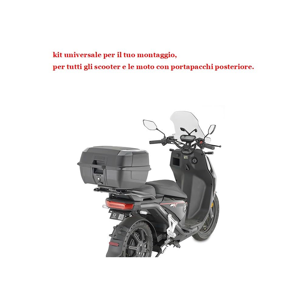 Bauletto SIFAM 52L Universale – Compatibile Con Kawasaki Versys 650, Per 2 Caschi, Nero Opaco Con Piastra E Maniglia