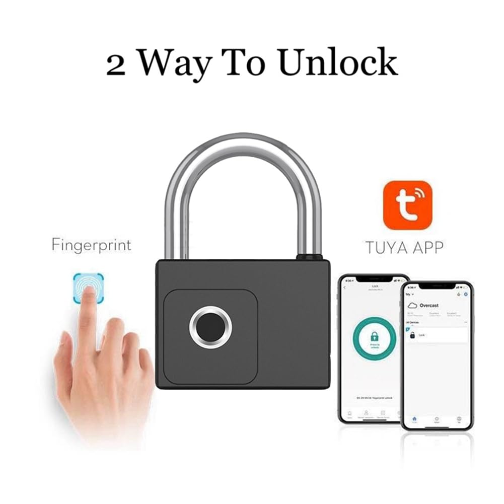 IP66 Impermeabile Tuya APP Remote Smart Lucchetto Lucchetto Elettronico per Impronte Digitali Ampiamente Usato 70 X 104 X 28 mm
