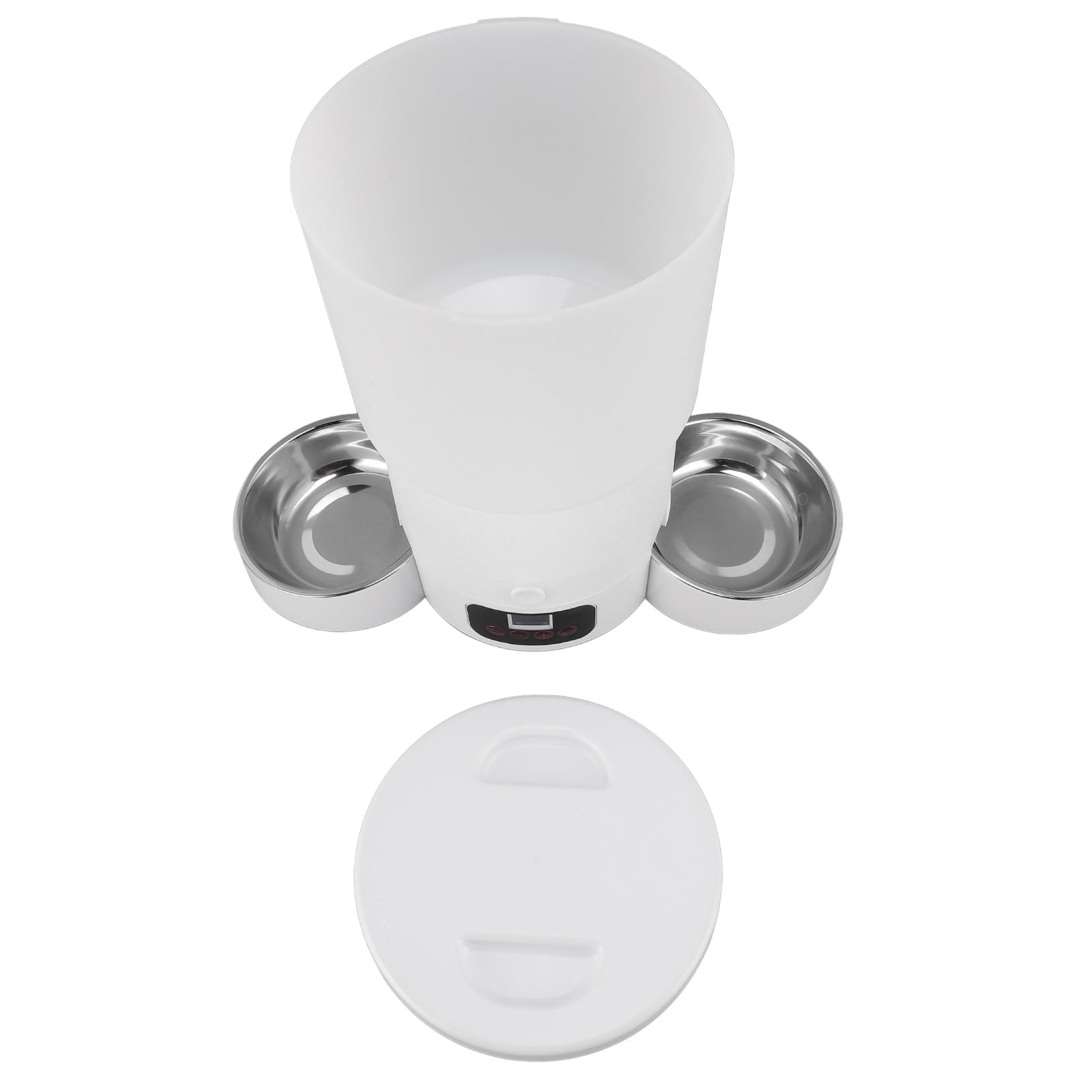 Comedero Automático para Gatos, Dispensador de Comida para Gatos de 5L con Control de Porciones y 2 Tazones de Acero Inoxidable, Soporta Doble Alimentación, Gran Capacidad