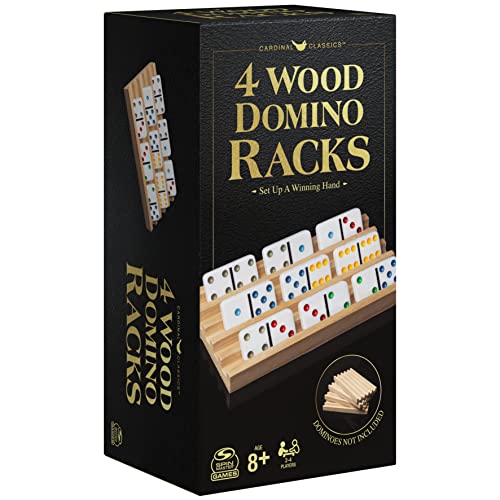 image for Spin Master Games Wood Domino Racks, Set of 4 Trays for Mexican Train 