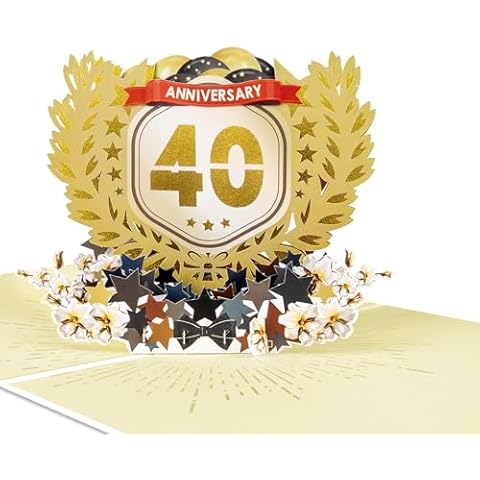 GREETING ART 40th Wedding Anniversary Card Gifts for Husband Wife, Happy 40th Anniversary Cards Gifts for Women Men, Unique Forty Anniversary Card for Friends Cover