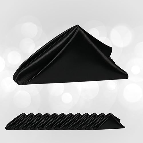 Servilleta de satén 1-Docena (18x18) (negro)