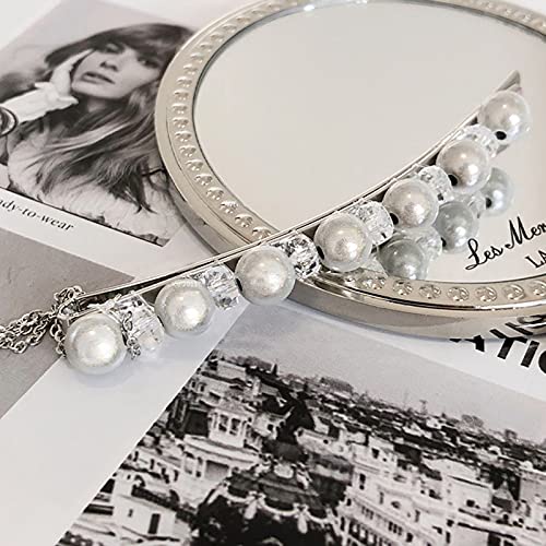 Miniatura 4 de Pinzas para el cabello con perlas de cristal para mujer, clip de borla larga, clip de pico de pato, pasador de pelo, pinzas antideslizantes para el