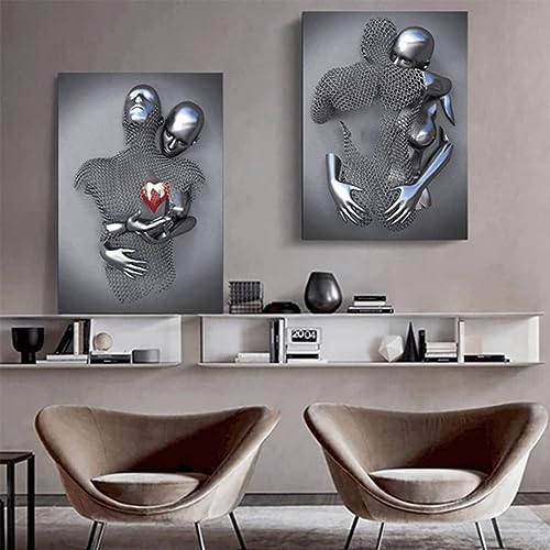 Affiche Métal Figure Statue Art Toile Romantique Abstrait Luxe
